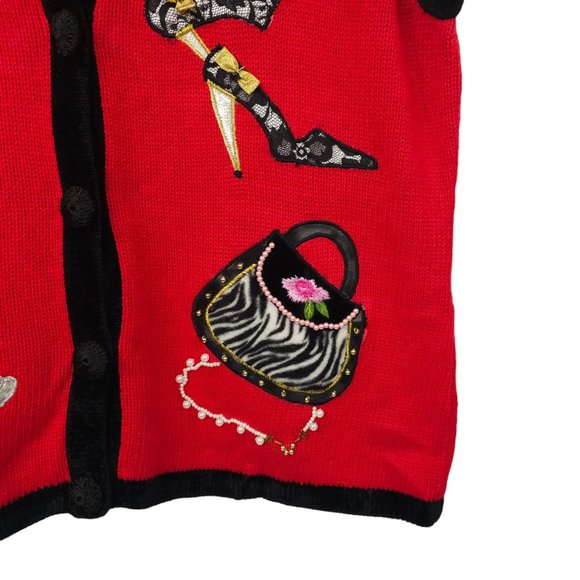 Lisa International Button Front Vest L Cat Purse Faux Fur Detachable Collar - Picture 12 of 16